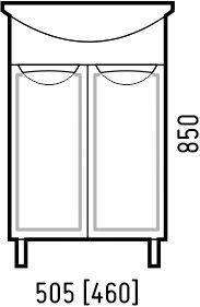 Тумба под раковину Corozo Монро М 50см белый SD-00001289